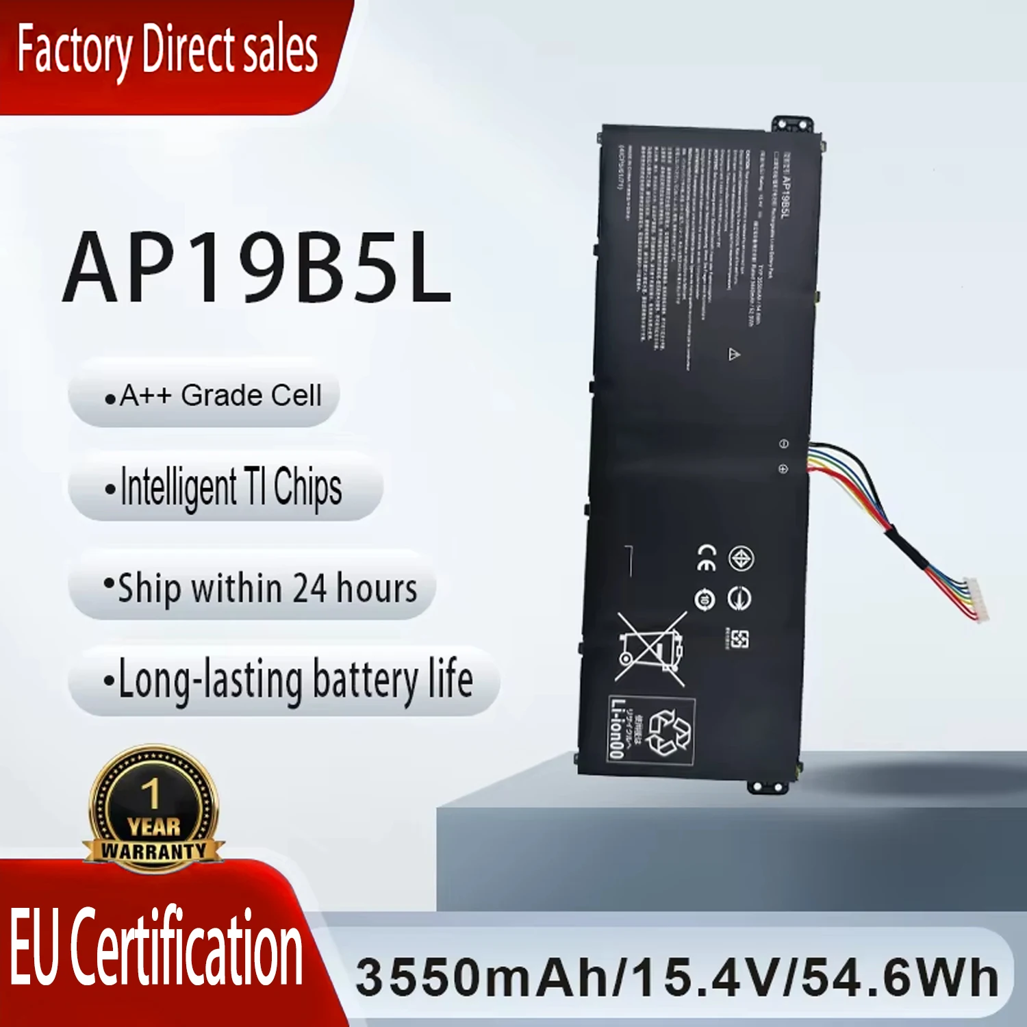 

Аккумулятор для ноутбука AP19B5L для Acer Aspire 5 A515-43 A515-43G A515-52 A515-52G A715-41G Swift 3 SF314-42 SP314