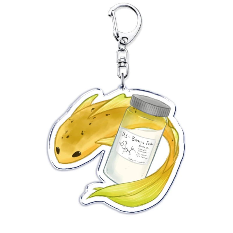 Popular Anime Banana Keychains for Accessories Jewelry BL Ash Lynx Eiji Okumura Yellow Keyrings Fans Friends Gifts view 3