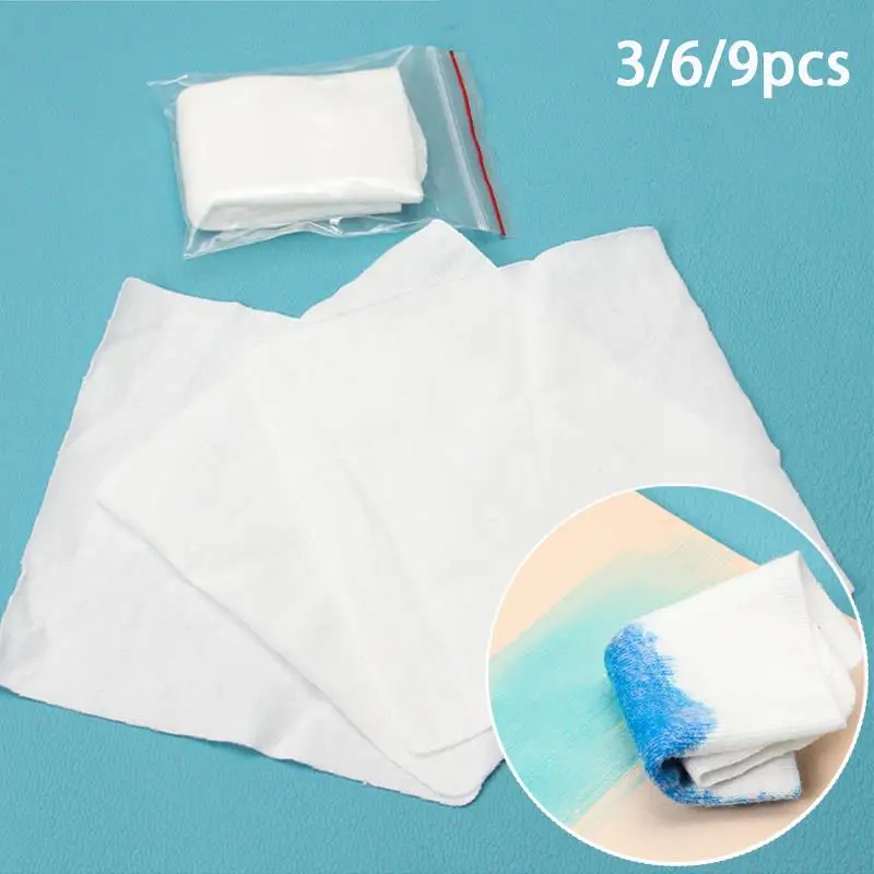 3/6/9pcs Cotton Cloth 11x11cm For Leather Coloring/ Leather Dyeing/ Oiling/ Polishing,Cleaning Paste,Bed Surface Treatment Agent