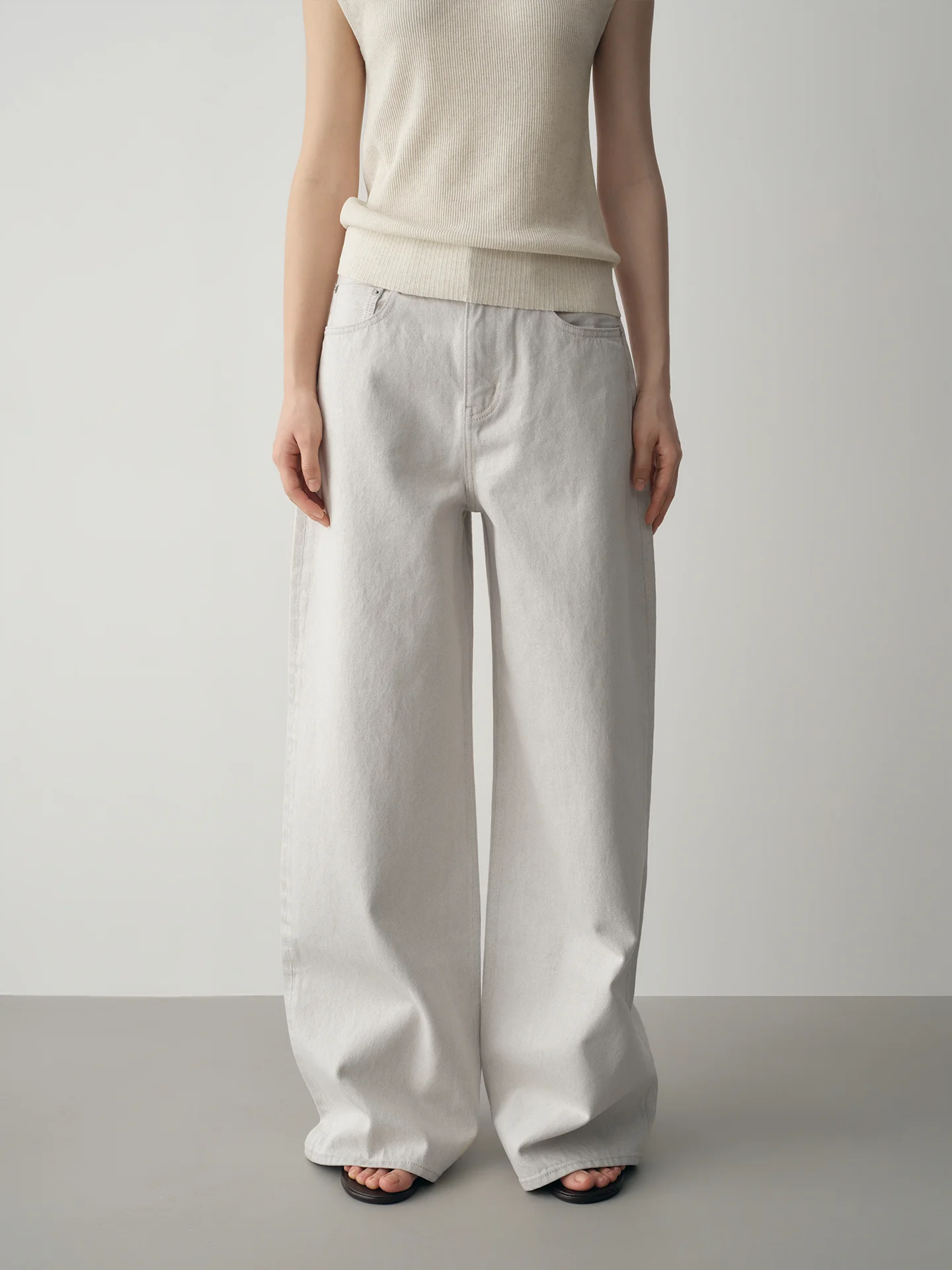 

Новые летние джинсы из чистого хлопка с высокой талией и широкими штанинами для женщин: повседневные, удобные, без стрейча, из денима