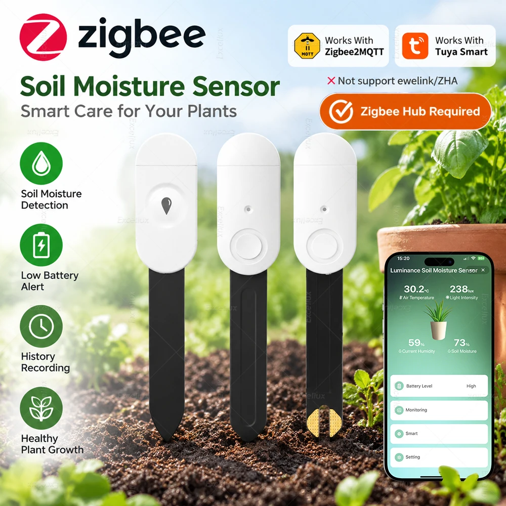 Humidity B2 Zigbee Soil Sensor Moisture Temperature Humidity Tester Illuminance ...
