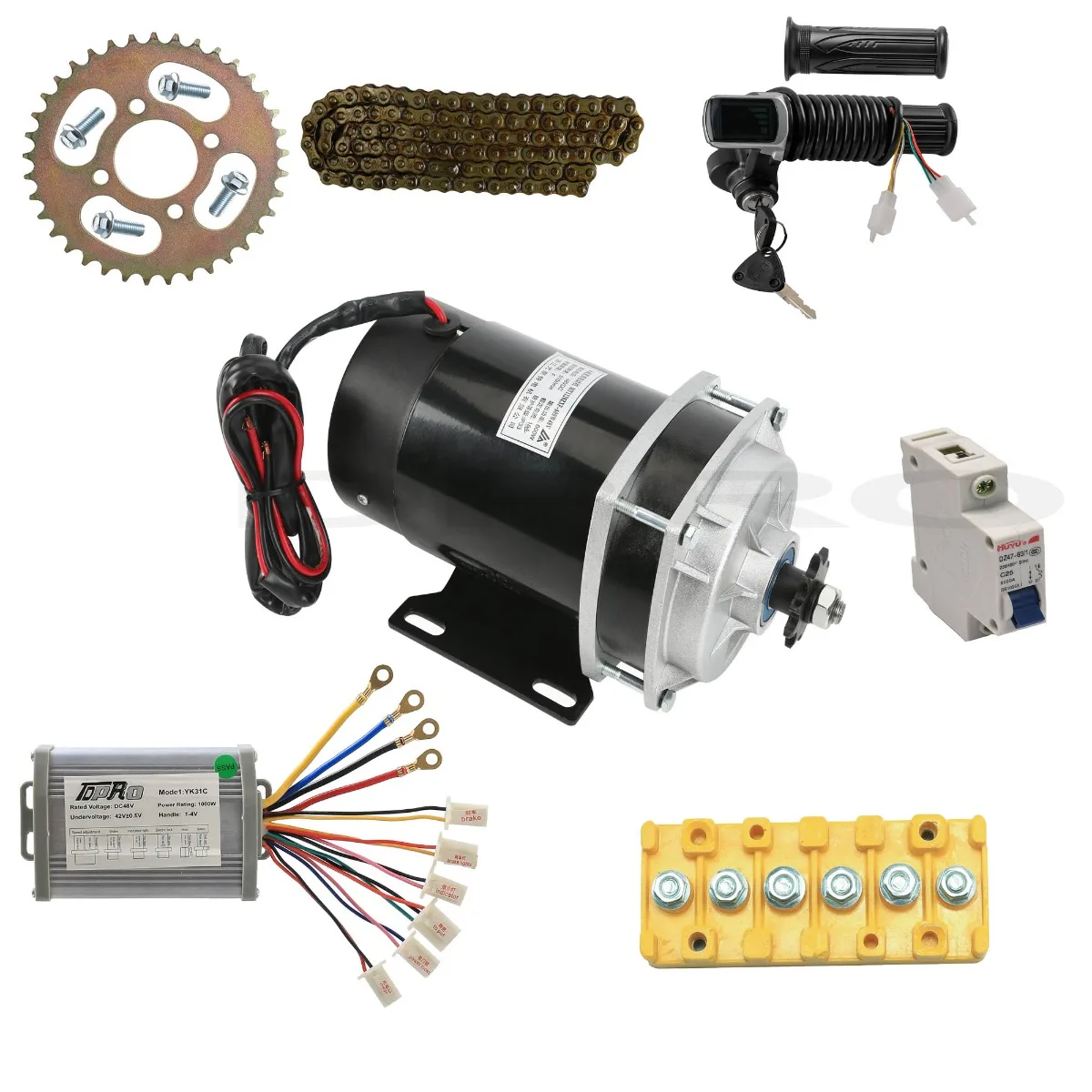 TDPRO 48V 600W Brushed Motor Controller Sprocket Kit For ATV Go Kart Scooter