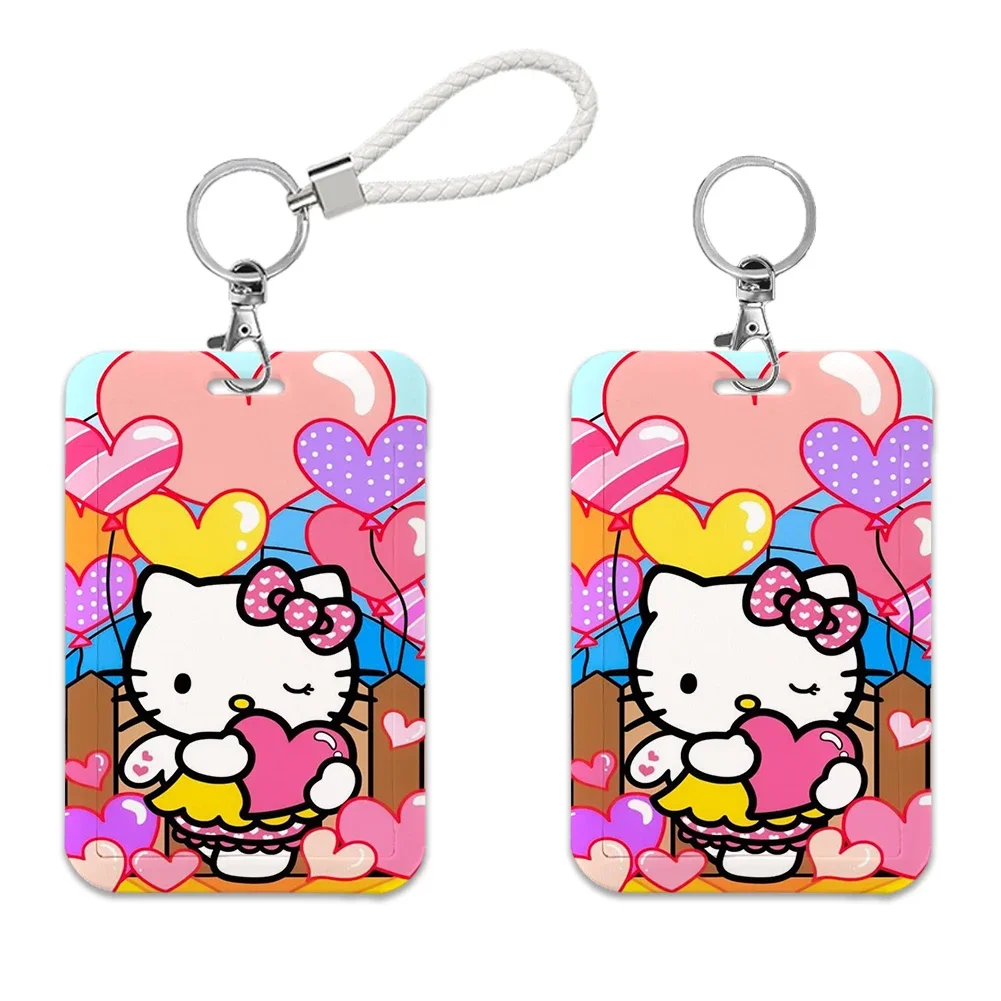 Fashion Cute HelloKitty Lanyard Sanrio Keys Keychain Credential Holder Keyring Mobile Phone Charm Accessories Gifts