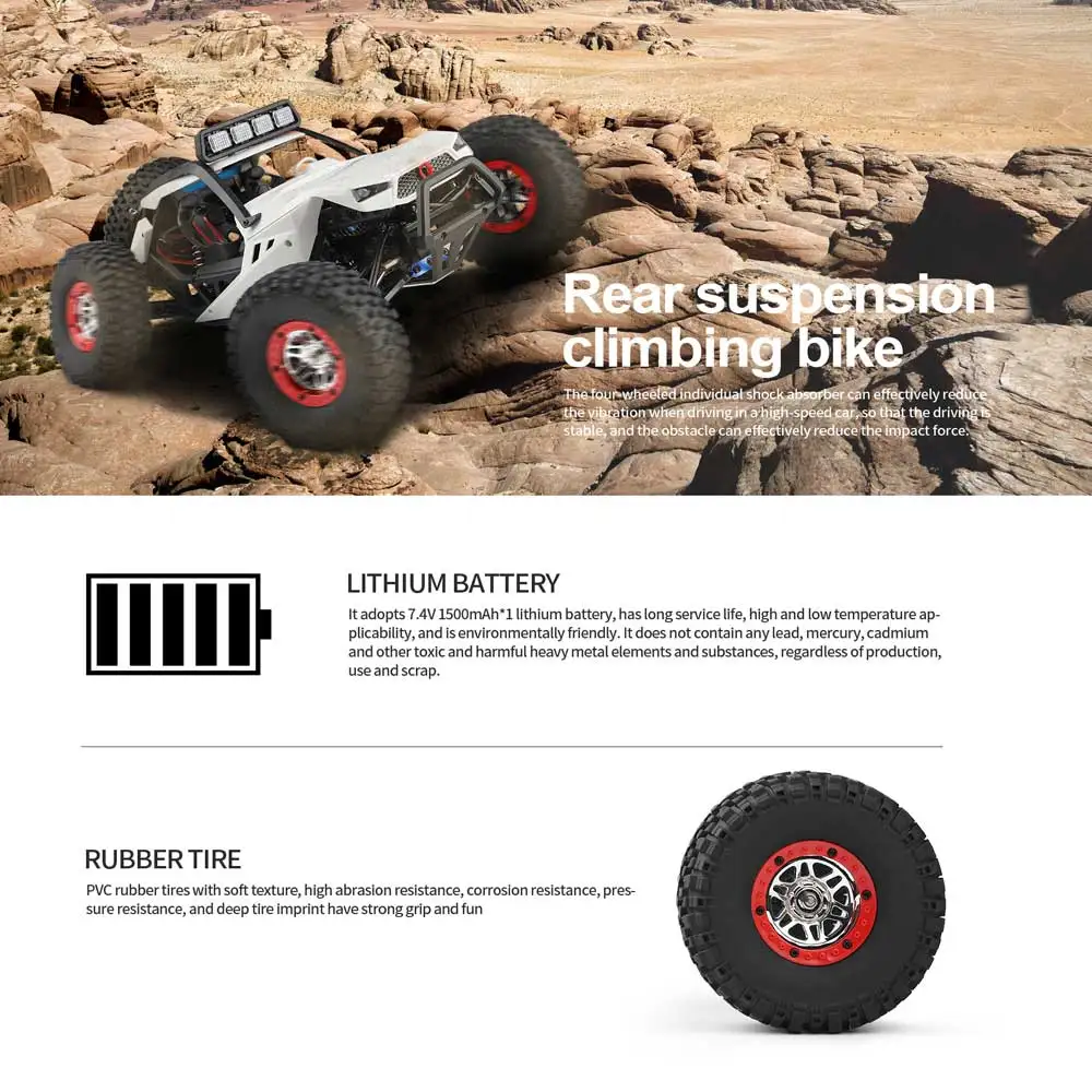 WLtoys RC Drift Racing Car 12429 4WD High Speed Off-Road Remote Control Climbing Car Alloy Car With LED Light Buggy Toy 1:12