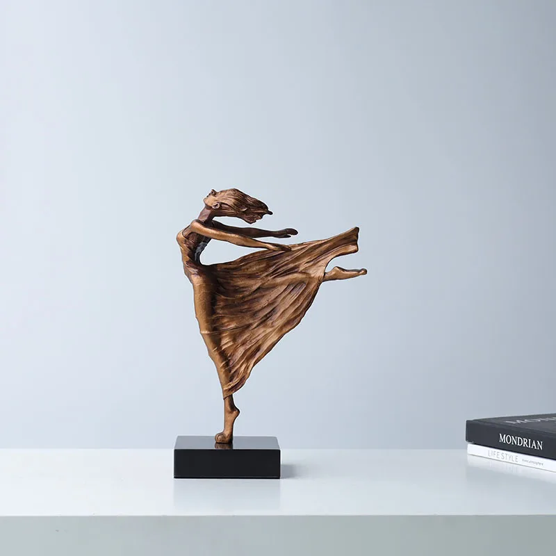 Elegant ballet dancer statue,creative metal figurine,modern home decor,living room office desktop decoration Gift for Art Lovers
