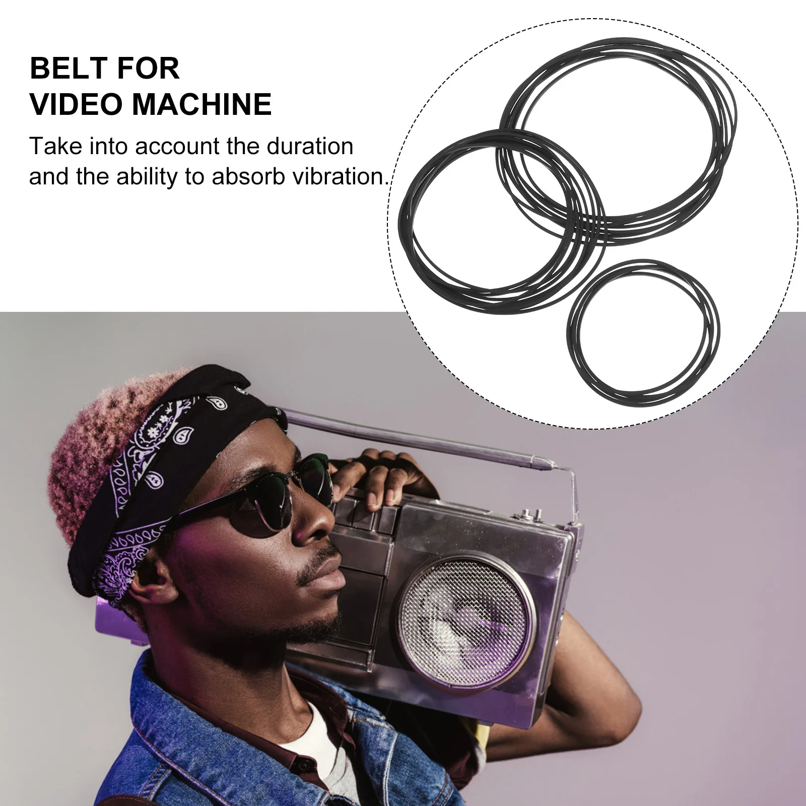 

20 Pcs Record Player Belt Replacement Cassette Bands Tape Recorder Belts for Deck Audio