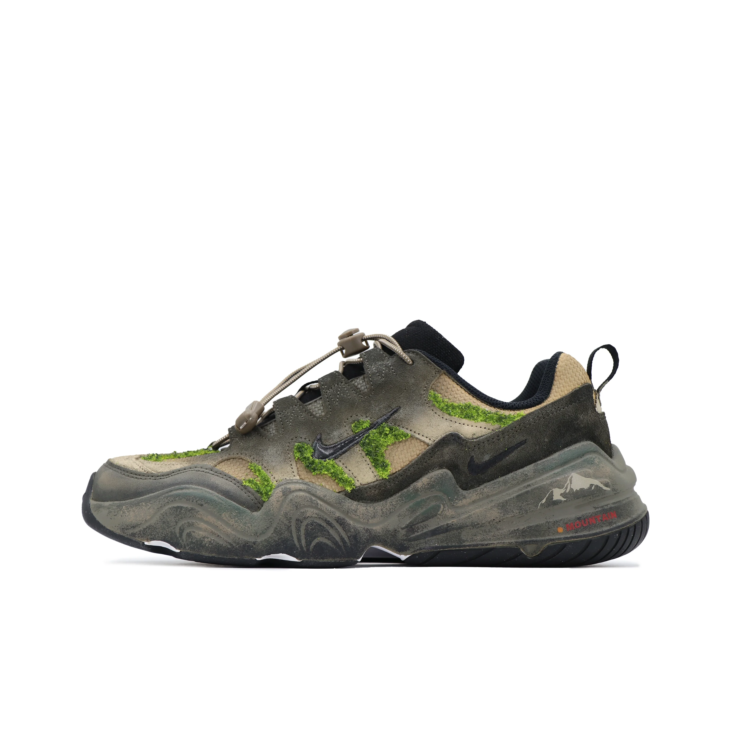 Nike Tech Hera Abrasion Resistant Low top Casual Shoes Men's Gray Brown Green FJ9532-101(Team1527-