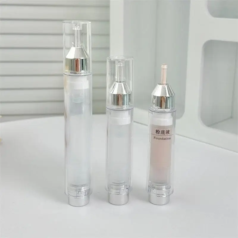 1 Stück nachfüllbarer Reise-Druckbehälter 5/10/15ml Leere DIY Airless-Spritze Hochwertige Pumpe Augencreme Ätherisches Öl Flasche – Detail 4