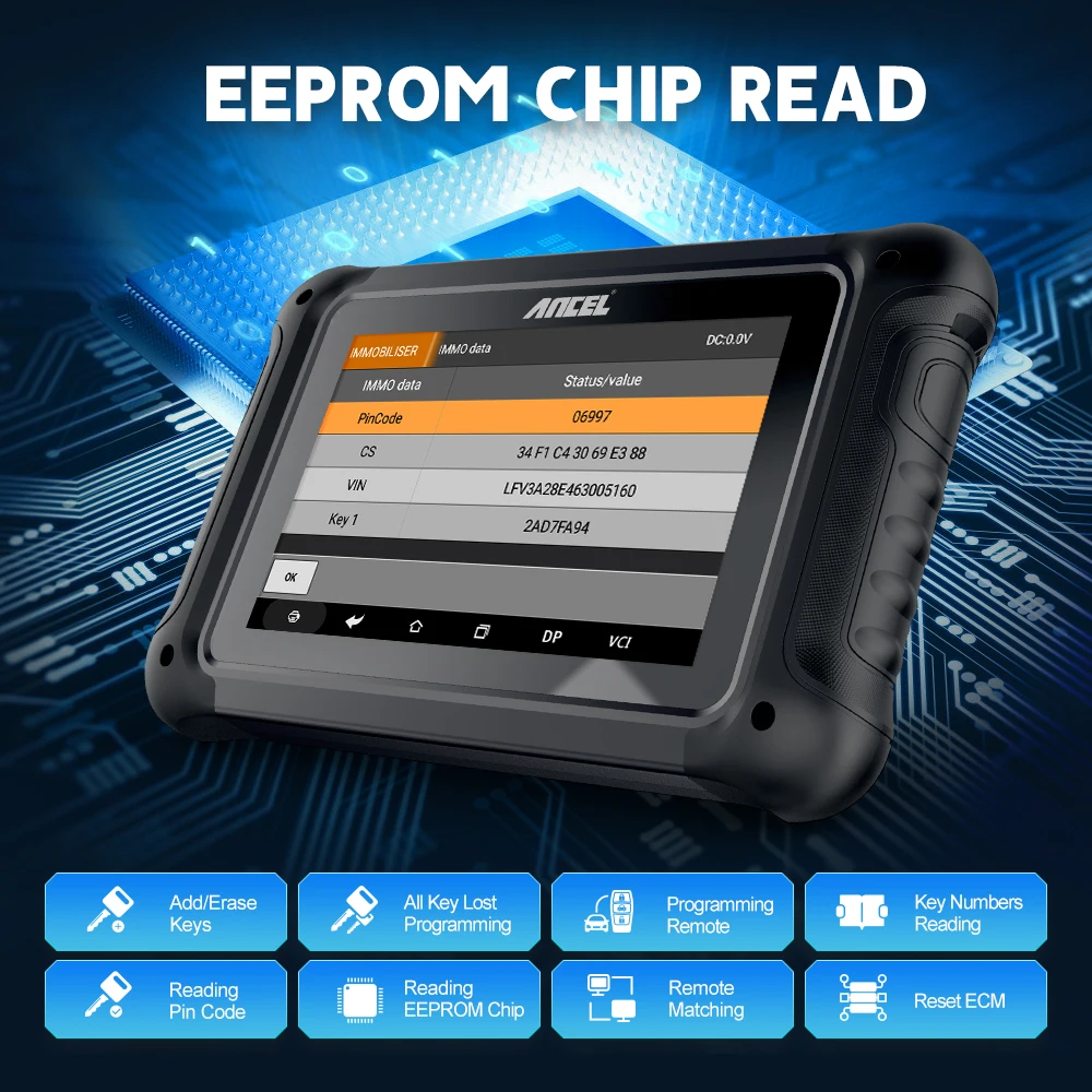 ANCEL DP500 IMMO Plus Car Key Programmer Programming Tool Immobilizer Cluster Calibriation Instrument Automotive Diagnostc Tools