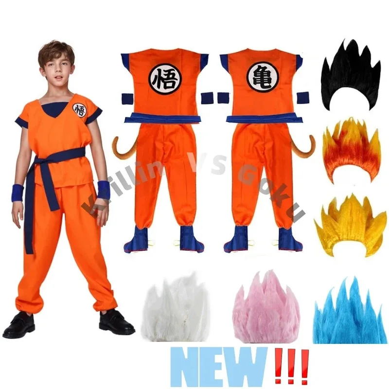 Disfraz sisi 2233Anime Z Son Goku, traje de Cosplay para niños, disfraces de Saiyan para hombres, ropa de entrenamiento Krillin, traje de Carnaval para fiesta de Halloween