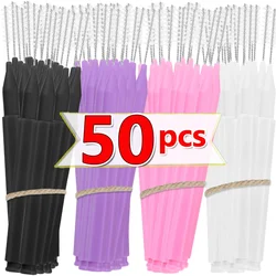 50pcs Mini Eyebrow Brush Disposable Lightweight Brow Lifting Brushes Portable Eyelash Extension Comb Perm Brush Lash Accessories