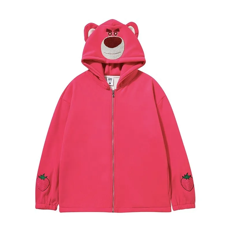 Cute Stitch Hoodies Pullover Loose Sweater Top Disney Cartoon Lotso Korean Sweater Women Fashion Long Sleeve Hooded Sweater Girl