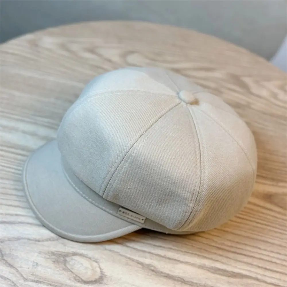 Fashion Warm Berets Hat Solid Color Elegant Plain Cap Light Luxury Retro French Artist Hat