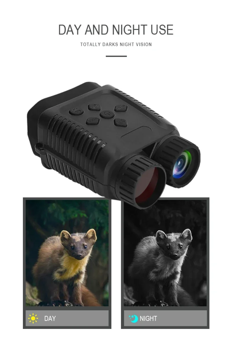 NV1182 Night Vision Goggles Binoculars 2.4'' Large LCD Screen 8X Zoom with FHD Video Recording Binoculars 2600mAH Battery