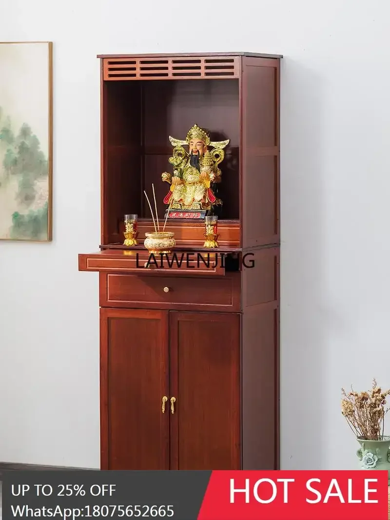LYY  new Chinese vertical cabinet household incense case Guanyin Buddha statue cabinet for table