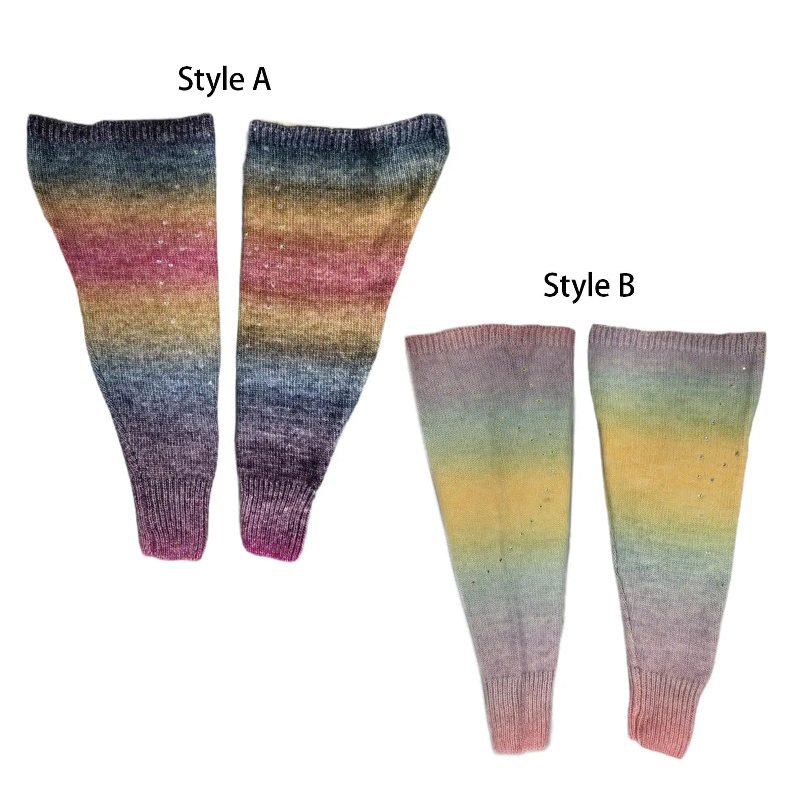 

Knit Warmers for Women with Gradient Design for Figure Skating