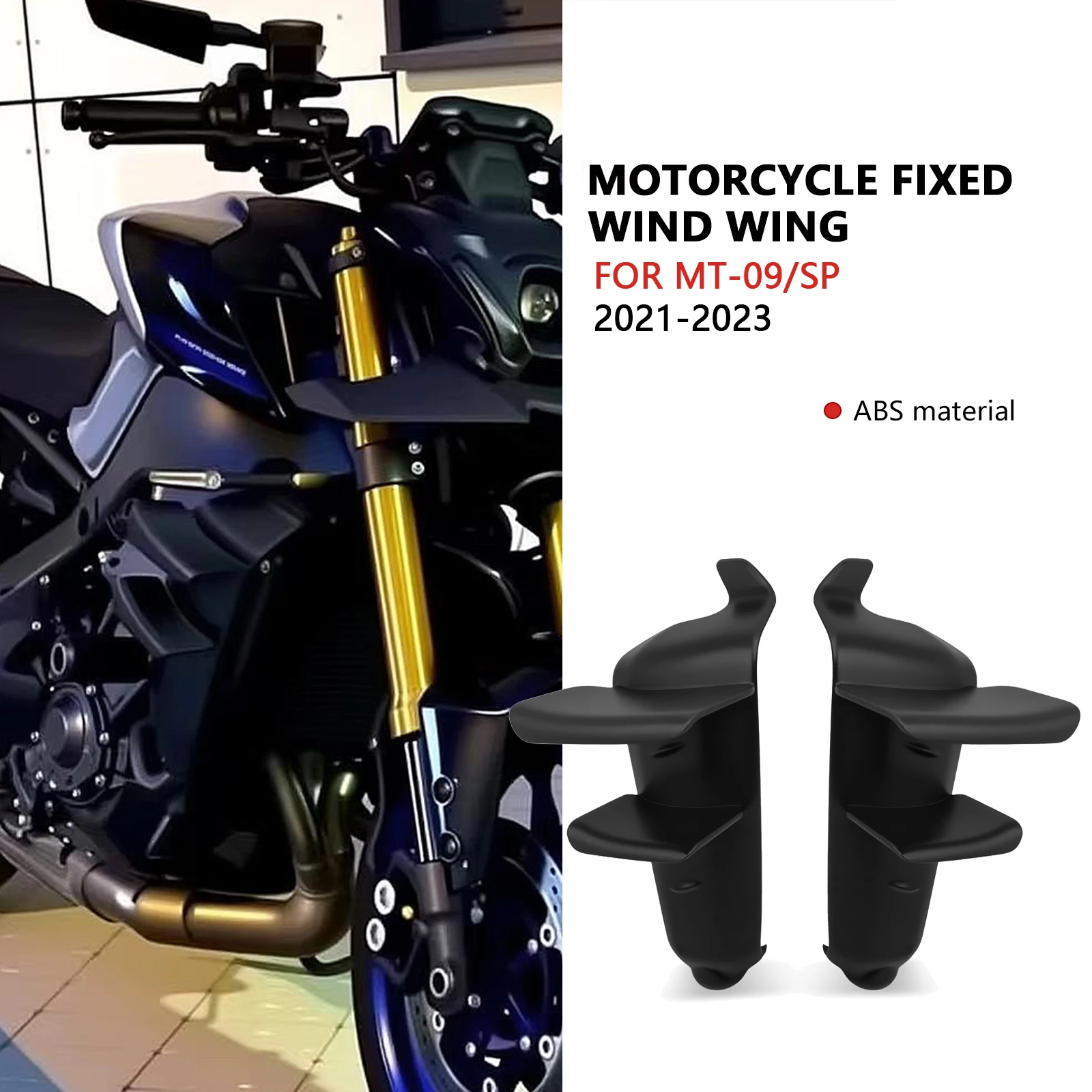 For MT09 MT-09 SP 2021 2022 2023 Front spoiler Lower spoiler flank MT09 GP airfoil air wing air knife aerodynamics