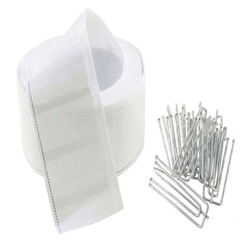 SZWA 6 Meter Curtain Pleat Tape Pleater Tape for Curtains with 15Pcs 4 Prongs Hooks