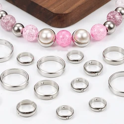 5pcs Stainless Steel Double Hole Frame Spacer Beads Link Connectors for Bead DIY Earring Bracelet Necklace Jewelry Crafts Making