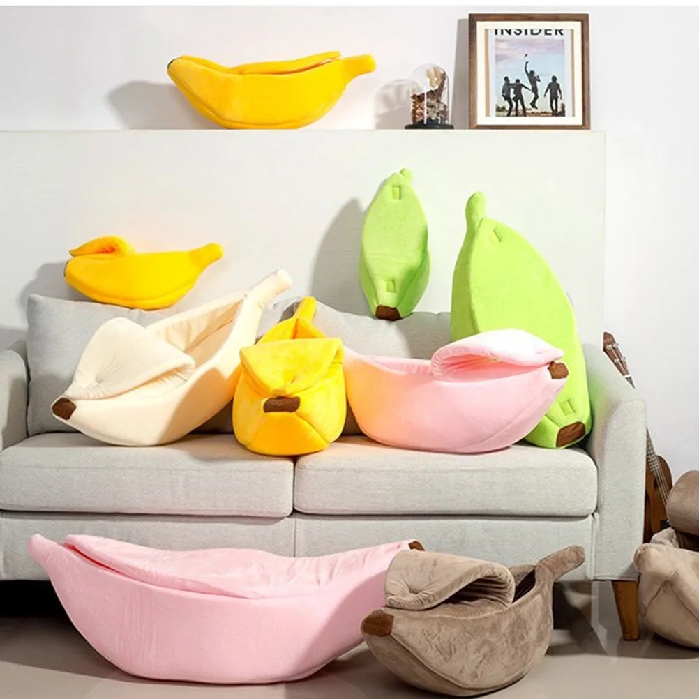 

Warm Pet Bed Dog Cat Banana Beds Dogs Small with Washable Cover for House Mat Nest