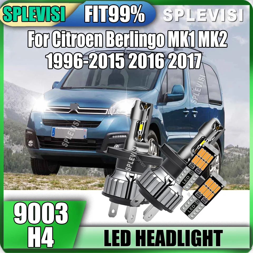 

LED Headlight HID White Bulbs Canbus Car Light 15000LM/Pair Bright H4 For Citroen Berlingo MK1 MK2 1996 1997 1998 1999-2017