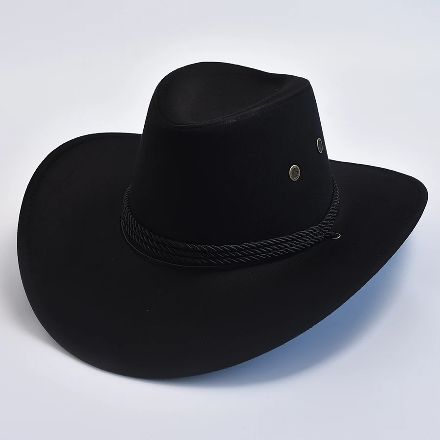 Women's Men's Artificial Suede Western Cowboy Hats Vintage Gentleman Cowgirl Jazz Hat Holidays Party Cosplay Hat image 3