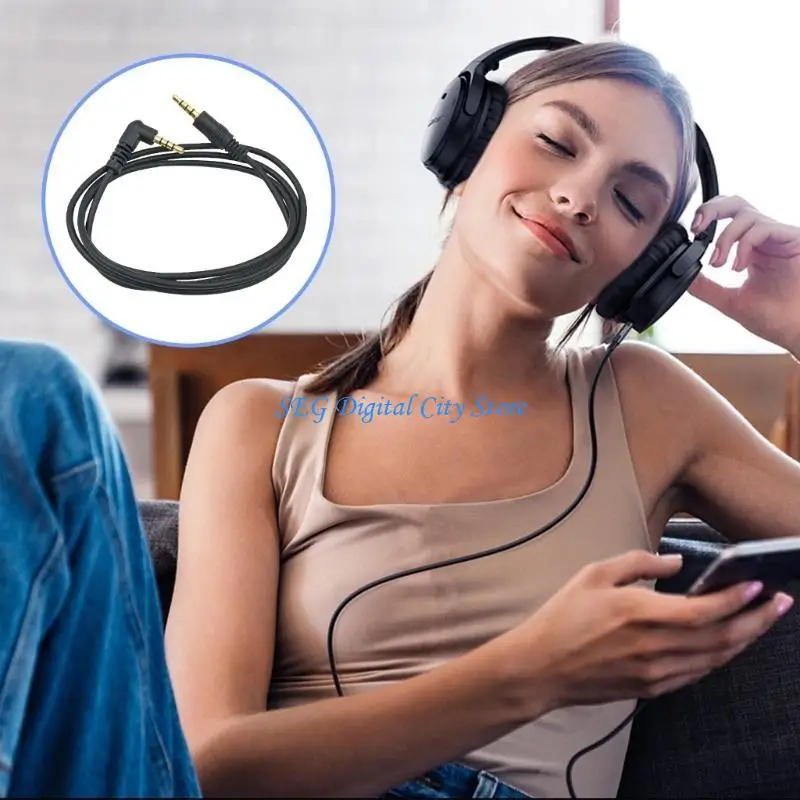 U75B 2Pcs 3.5mm TRRS Acoustic Cable 1 Meter Male to Male Connectors Design Enhances Durability for Phone Computer Speaker