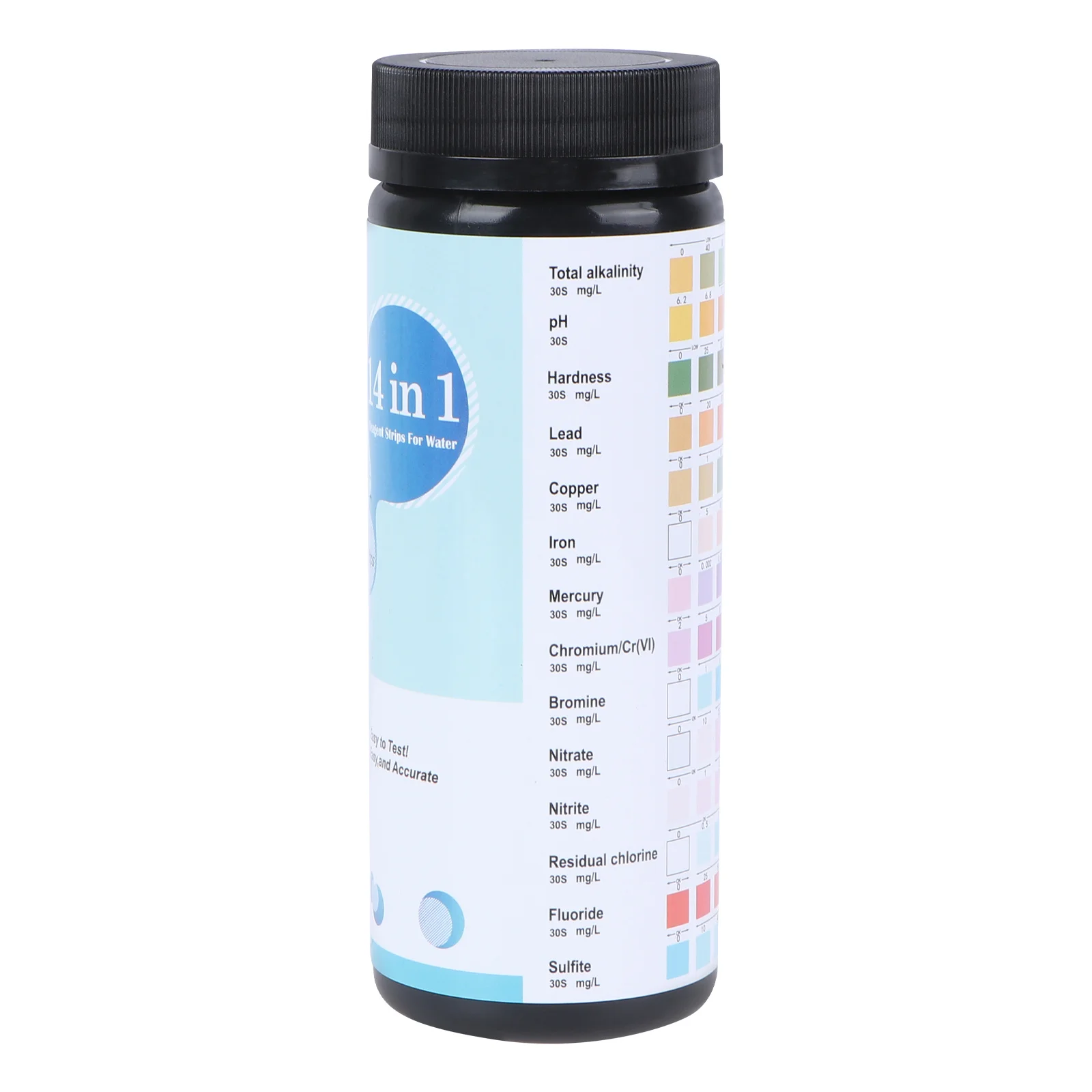 

Water Quality Test Strips 14-in-1 Multipurpose Reagent Paper for Pool Spa Hot Well Groundwater Testing Tools