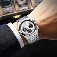 POEDAGAR Top Business Men's Watch Chronograph Date Stainless Steel Classic Man Clock Waterproof Luminous Quartz Watches For Men 5