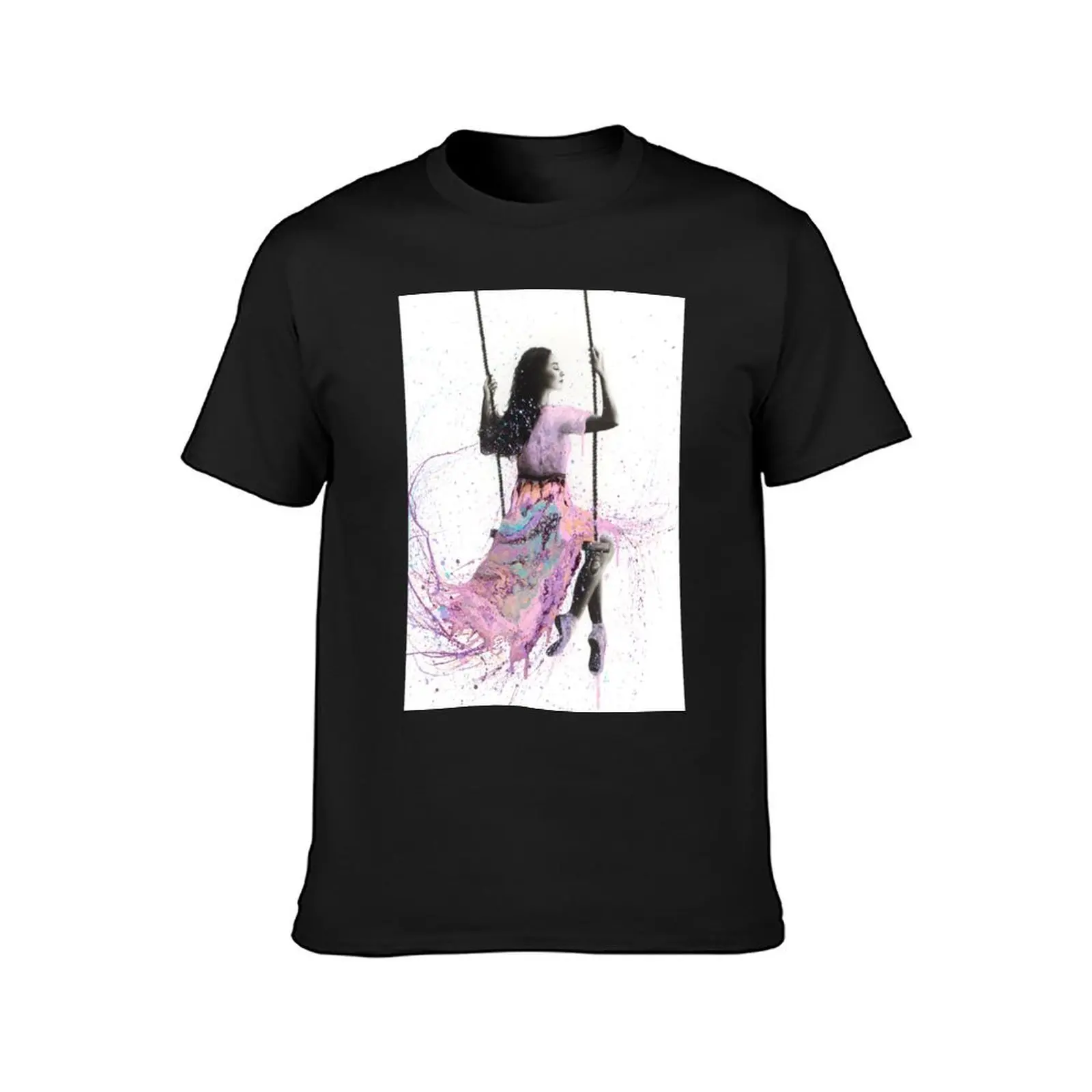 Girl on a Swing T-Shirt Aesthetic clothing anime clothes customizeds funnys black t-shirts for men