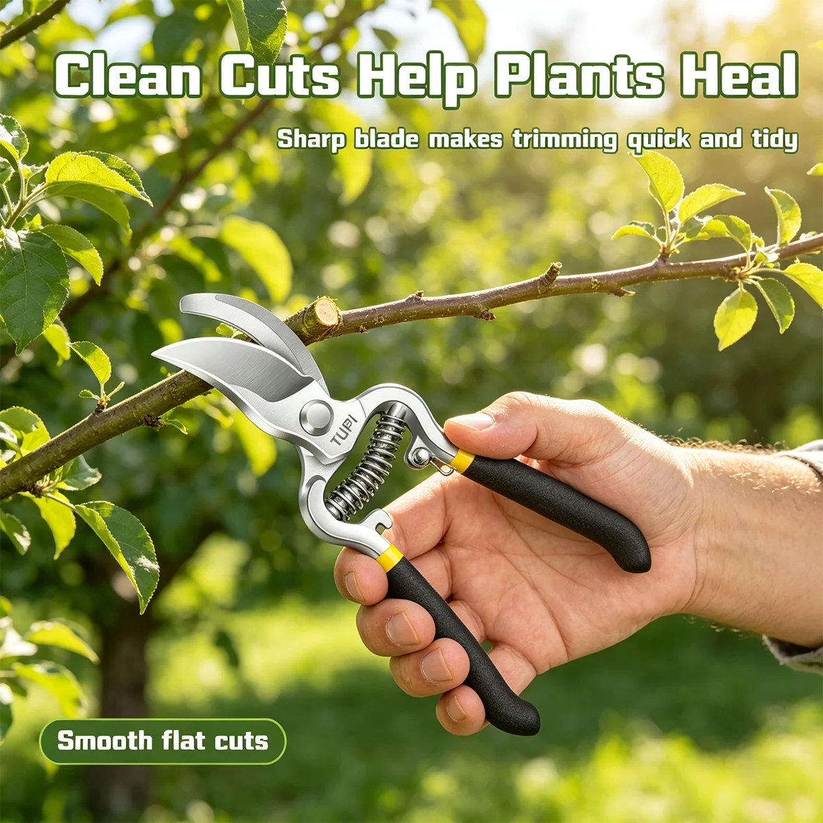 TUPI Garden Pruner Straight/Curved Head Shears SK5 Blade Pruning Scissors for Bonsai Fruit Trees Flowers Branches Garden Pruners