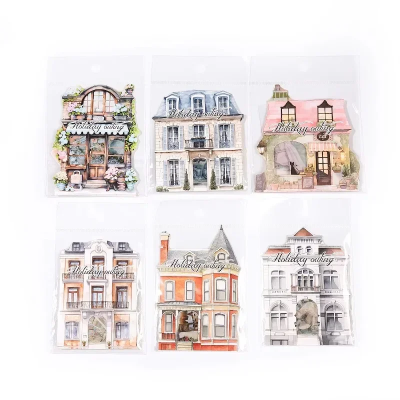 Getaway Glows Holiday Travel Themed 30 Piece PET Sticker Collection 6 Designs for Breathtaking Handmade Journal Collages