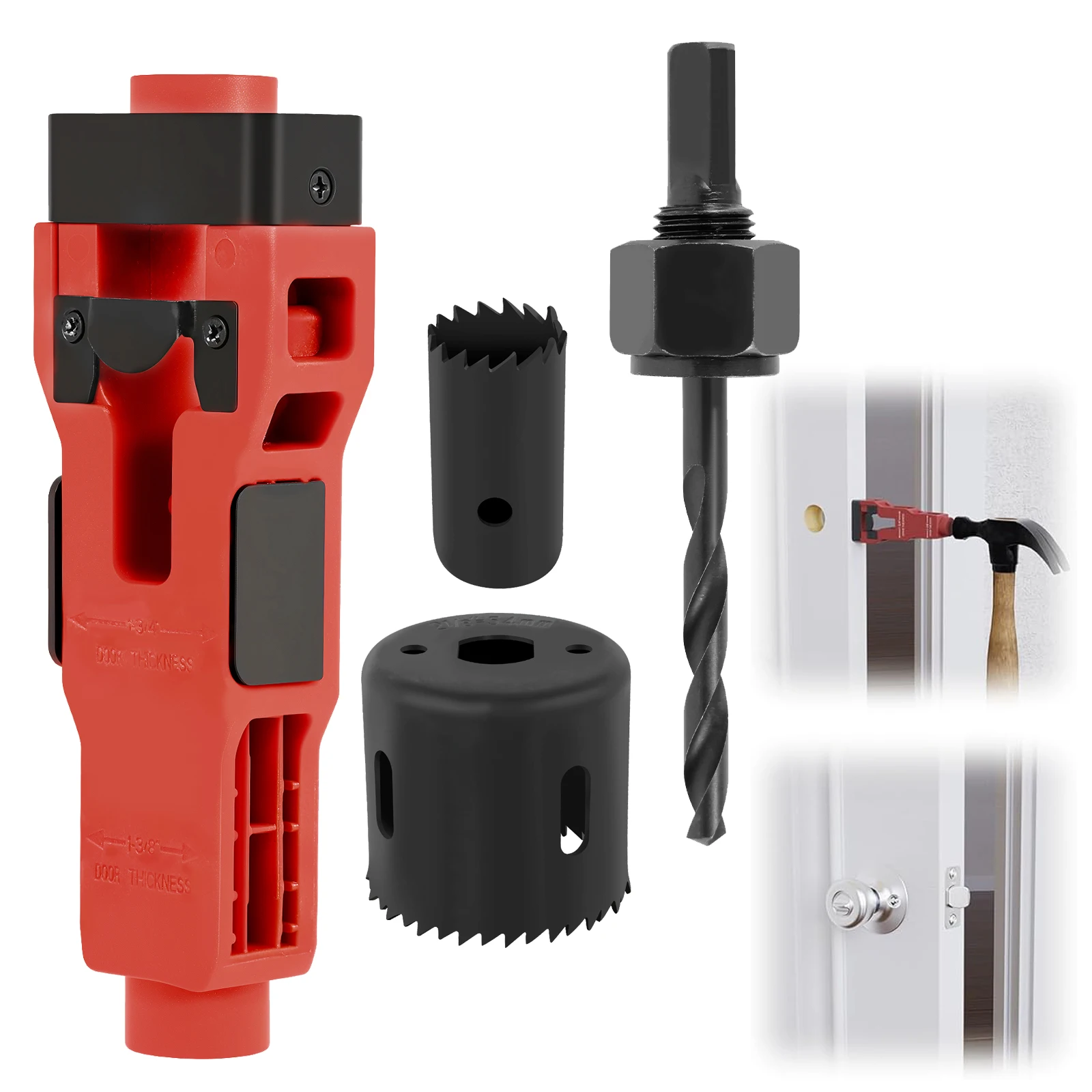 

Инструмент для врезной дверной защелки. Инструмент для прецизионного очков и долота. Установка дверной защелки для деревянных дверей толщиной 1-3/8 ' или 1-3/4'.