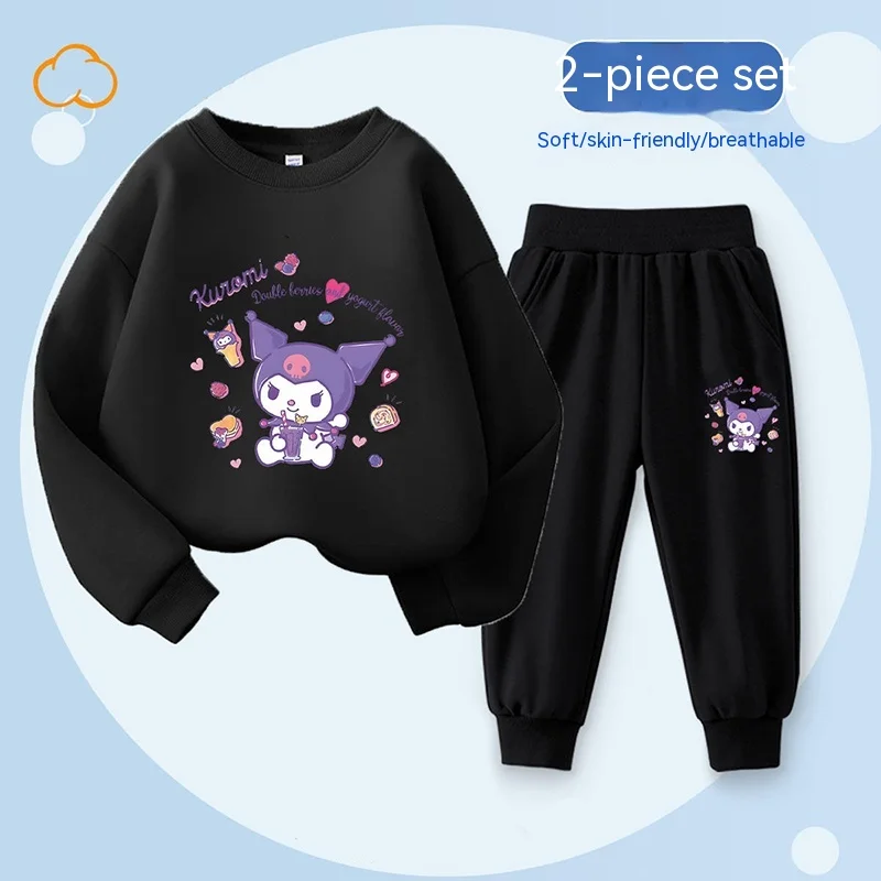 Sanrio Kuromi Children's Clothing Two-piece Sweater Pants Korean Children's Clothing Spring And Autumn Children's Sweater Pants