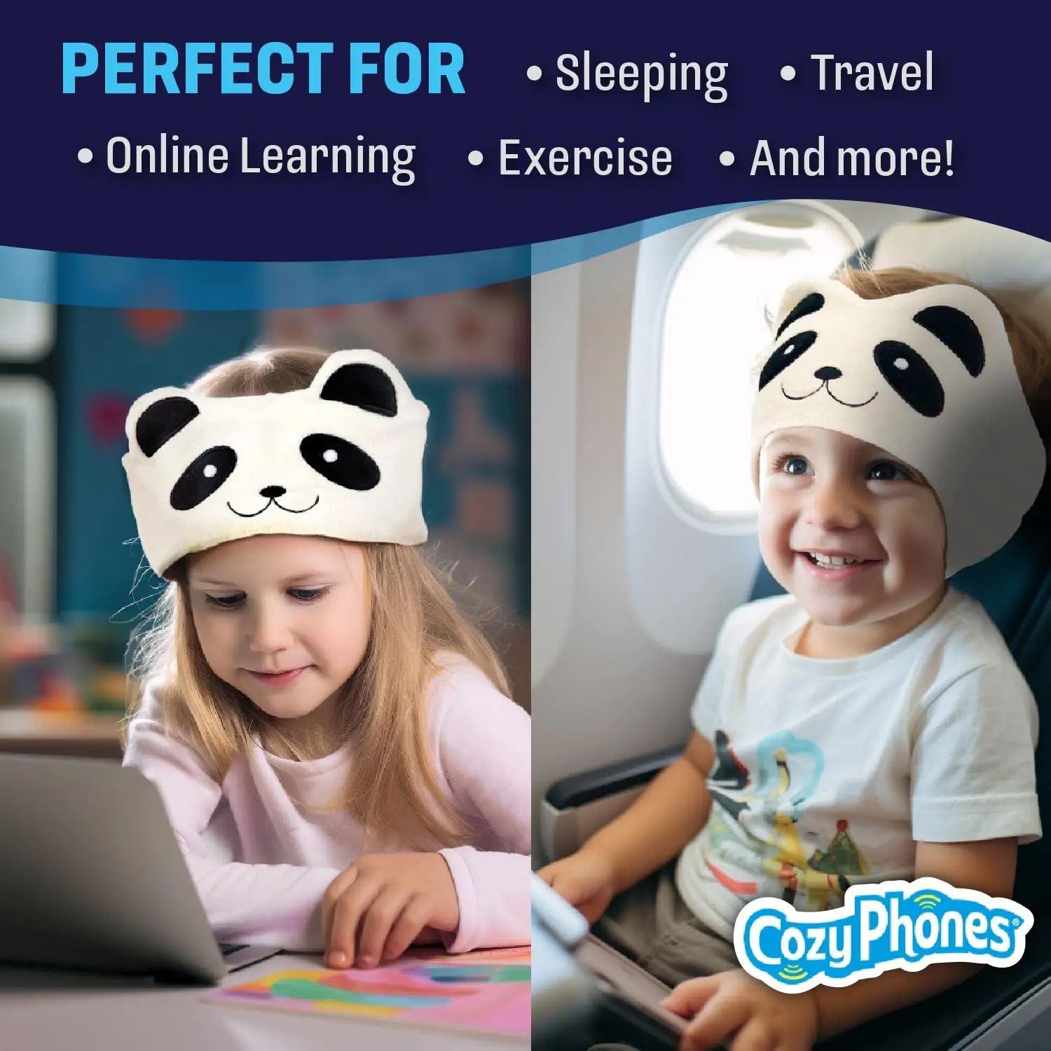 Cozy Over The Ear Headband Headphones Kids Sleep Not-in-ear Volume Limited Earphones Thin Speakers Super Soft Fleece Headband