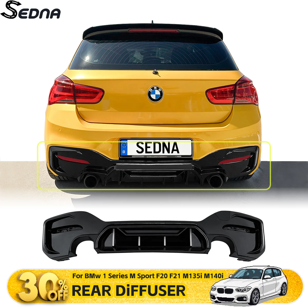 

Задний диффузор для BMW 1 серии M Sport F20 F21 M135i M140i 2015-2019, автозапчасти, комплекты кузова, аксессуары для защиты тюнинга автомобиля
