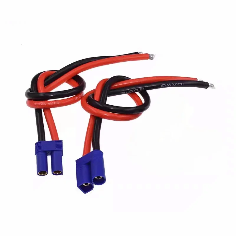 1PCS EC5 10AWG Silicone Cable EC5 Male Plug/Female Jack Pigtail Wire Connector for RC Battery Toys Pigtail Wire Length 30CM