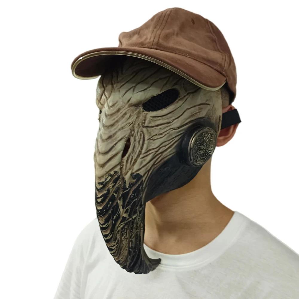 1PC Cosplay Long Nose Bird Beak Masks Steampunk Plague Doctor Mask Latex Helmet Headgear Carnival Halloween Party Costume Props