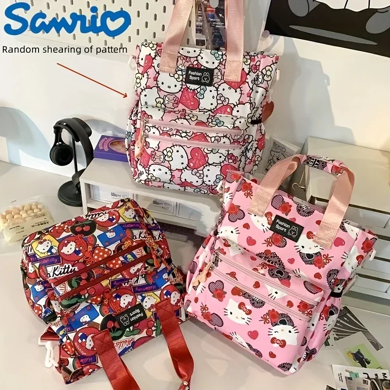 

Sanrio Hello Kitt Single Shoulder Tote Bag Women Upgrade Zipper Style Reticule Bag Kawaii Convenient Shopping Fashion Tote Bags