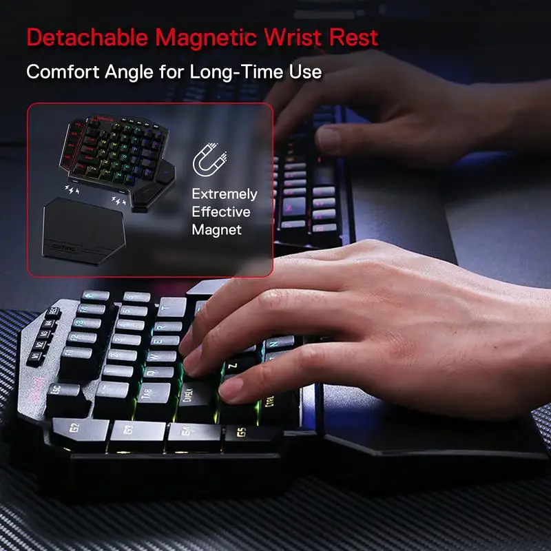 Imagem -02 - Redragon-teclado Mecânico de Uma Meta sem Fio K585 Diti 42 Teclas 2.4ghz Rgb 40 Teclado para Jogos Suporte para Pulso Destacável