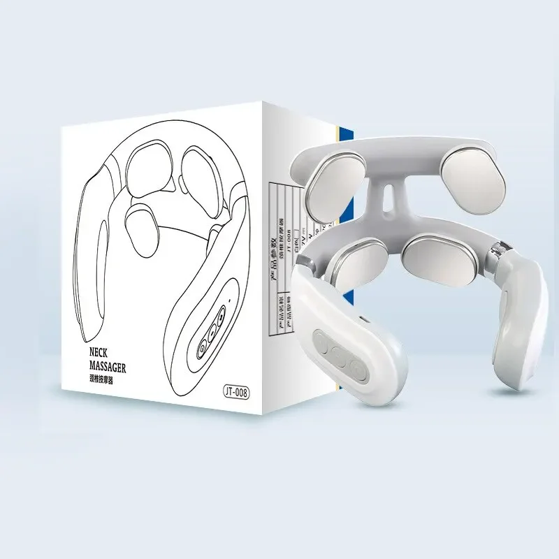 Máquina De Massagem Elétrica Do Pescoço, 4 Proteção De Cabeça E Pescoço, Máquinas De Aquecimento, Vibração, Compressa Quente, Coluna Cervical