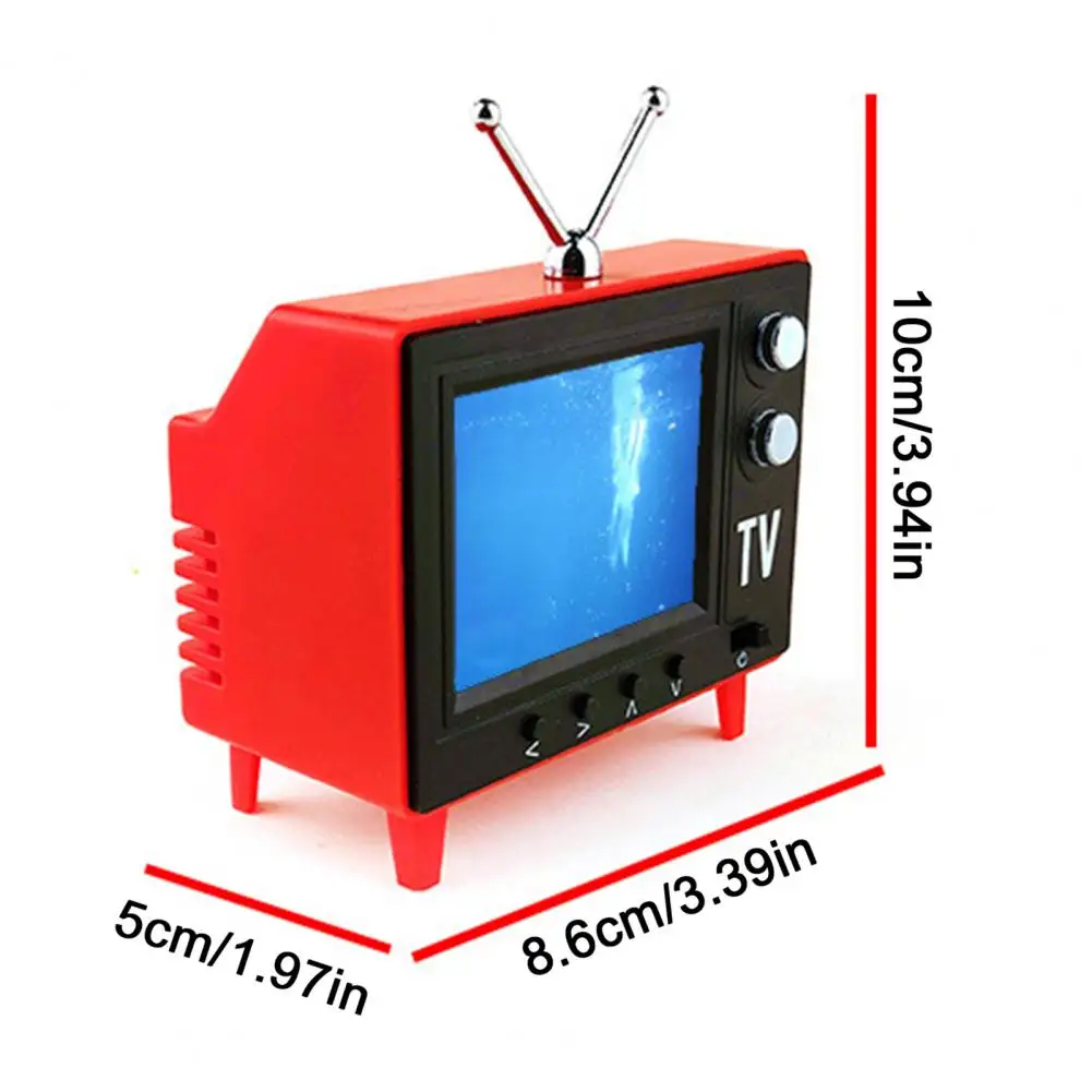Mini Cartoon TV, Type-C Rechargeable Mini Retro TV Player with 8GB Memory, 1:12 Scale Dollhouse Miniature for Dollhouse Decor - view 6