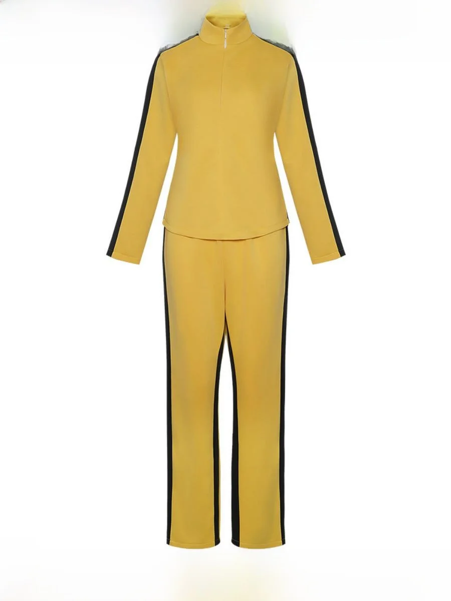 جديد الأصفر KillBill loween العروس تأثيري المرحلة البدلة المرأة العرقية زي مادة النايلون الربيع لا العلامة التجارية المسجلة