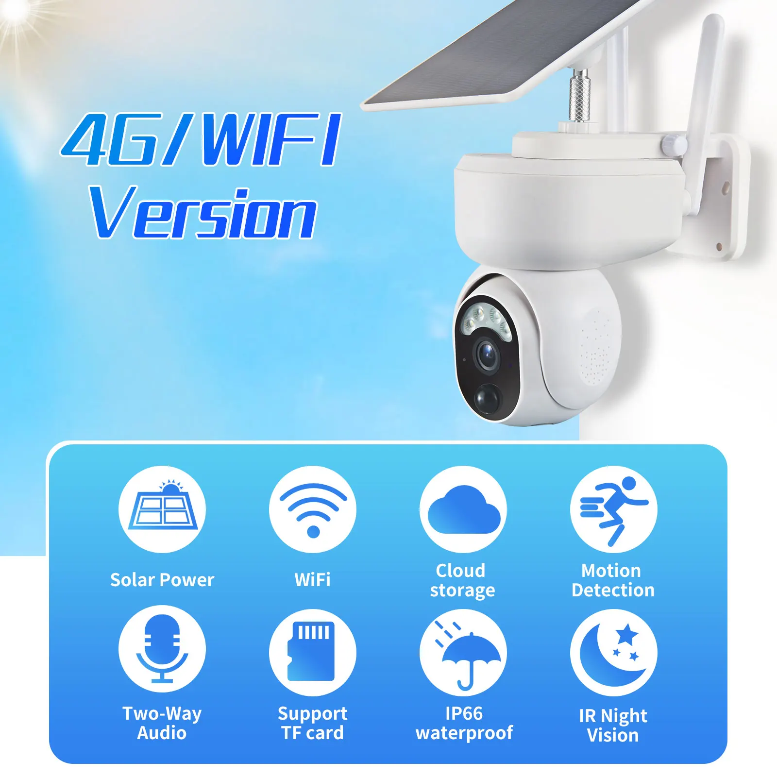 Gadinan 1080P Mini IP Camera WiFi 3.5W Solar Panel Bulit-in Battery Video Surveillance CCTV PTZ Security Camera With 4G SIM Card