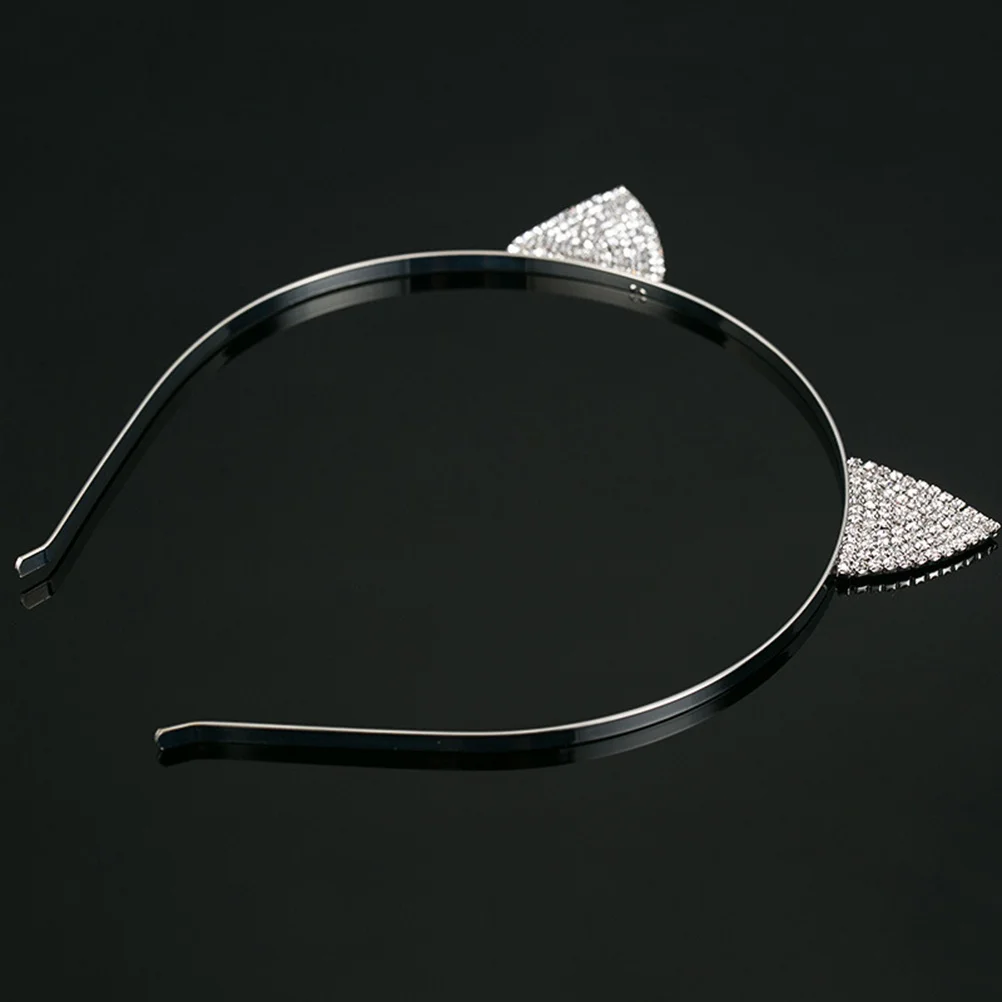 

2 шт., повязка на голову с кошачьими ушками и стразами, повязка для волос для костюмированной вечеринки, выпускного вечера, рождественские аксессуары для волос для девочек, повязка на голову с котом