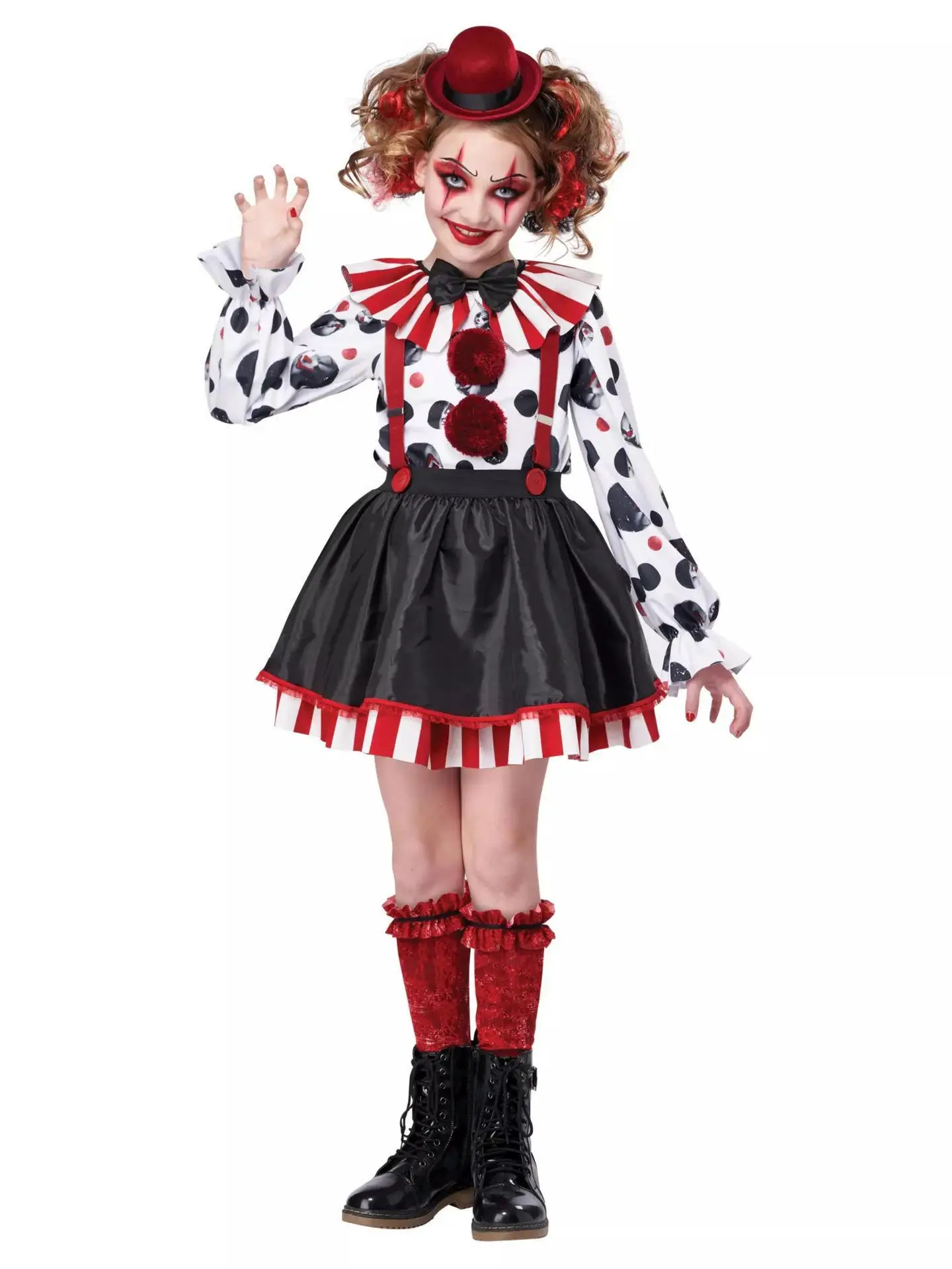 

Детский костюм клоуна на Хэллоуин, наряд для выступлений для мальчиков, праздничная этническая сценическая одежда, без бренда, с возможностью индивидуализации, весна 2026