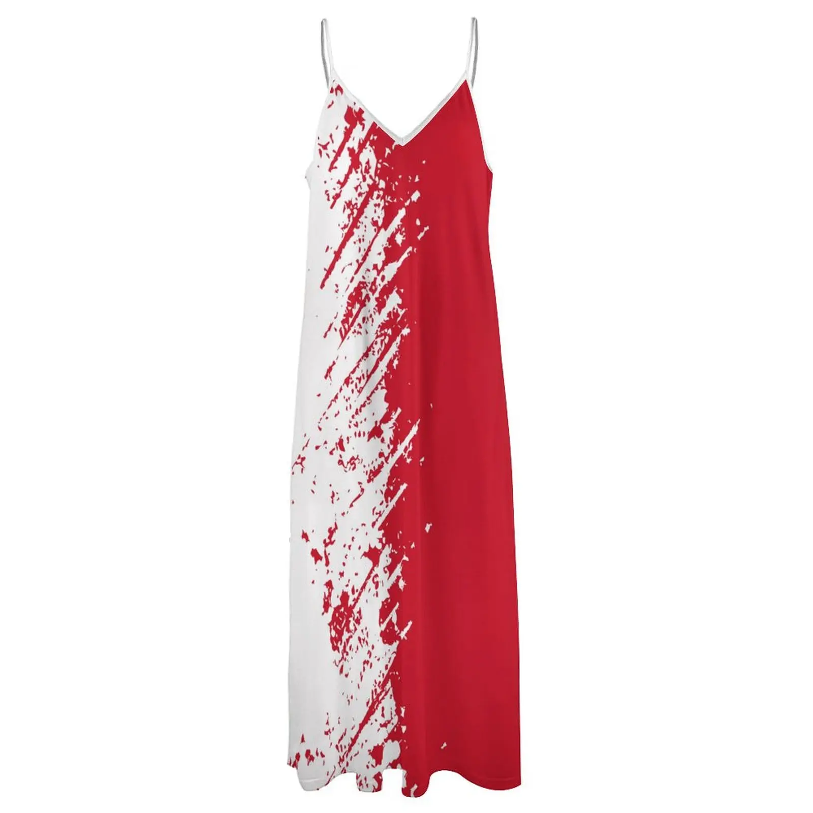 Long Dresses Dress Bahrain Flag Print New Casual Sleeveless Women's V-Neck Printed Dress Swing Retro Dresses