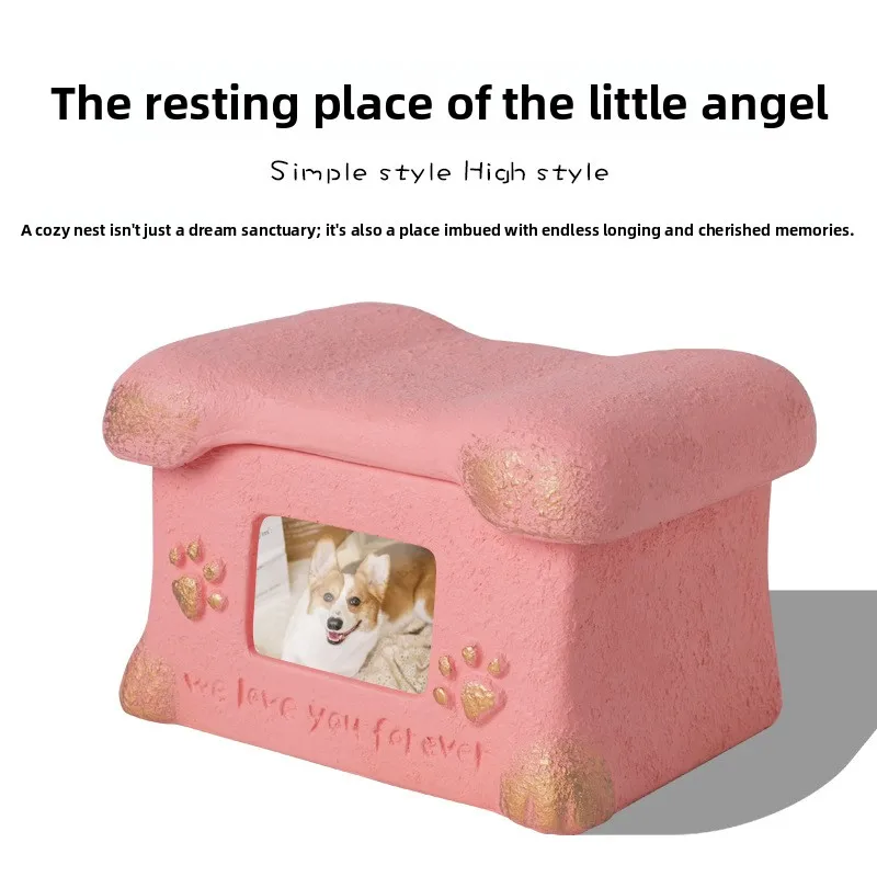 In stock, handmade bone-shaped angel pet urn, suitable for memorial cremation urns for puppies, cats, dogs, and kittens