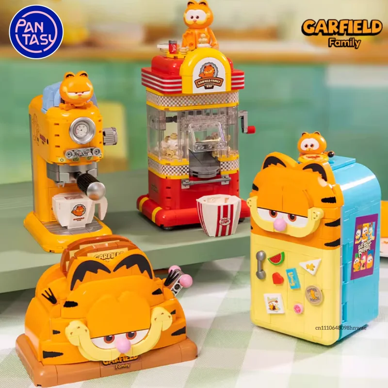 

Pantasy Garfield's Fun Machines Series Cafe Building Blocks Educational Assembly Model Ornament Children's Gift