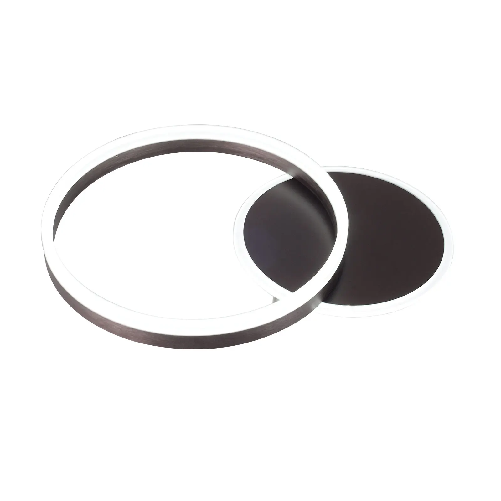 Modern Round LED Ceiling Light LED Chandelier 2 Circle Rings Ceiling Light Fixture for Living Room with Installation Manual